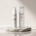 Cellorra Tinted Defense SPF 50+ on wet stone pedestal
