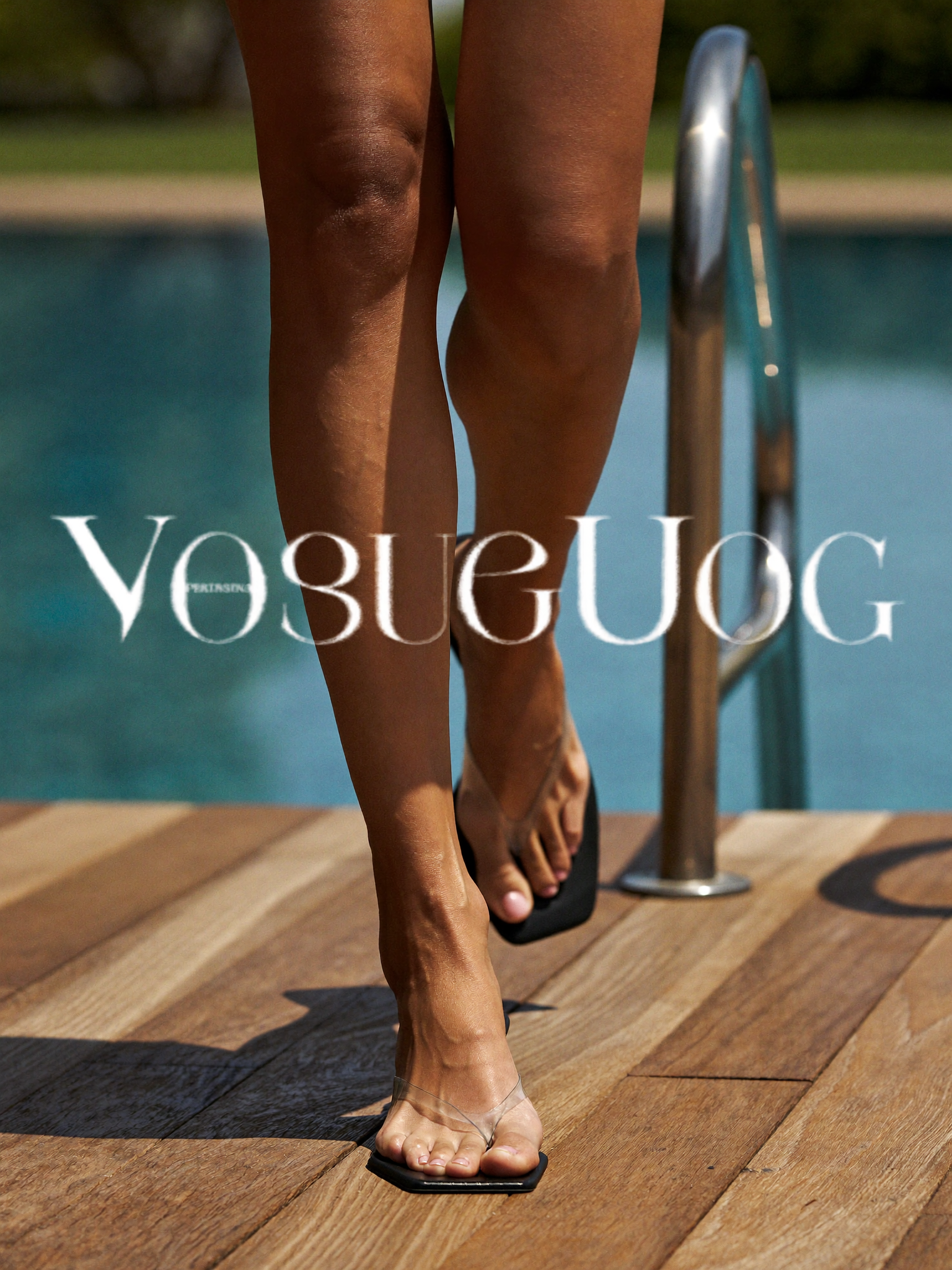 Sunset Flat Sandals worn poolside