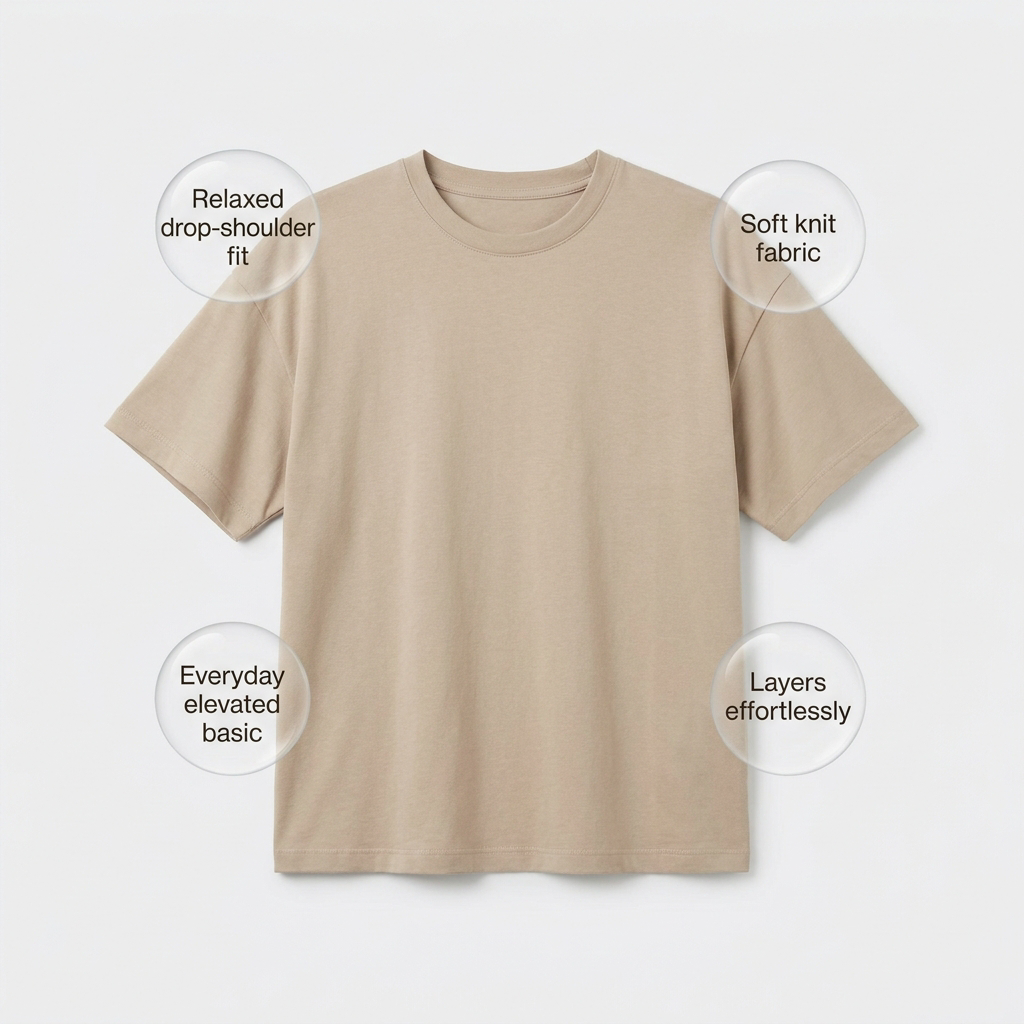 Knit Drop-Shoulder Tee benefit highlights